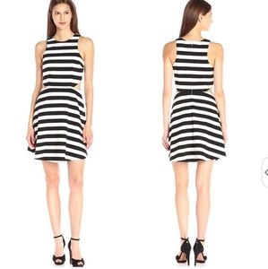CeCe Side Cutouts Striped Fit and Flare Dress 2